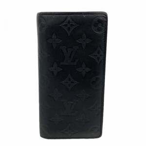 Louis Vuitton Monogram Shadow Portefeuille Brazza Long Wallet M62900 Black Men's